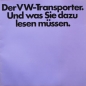 Preview: Volkswagen Transporter T2 Modelprogram "Was Sie dazu lesen muessen" 1972 Carbrochure (1776)